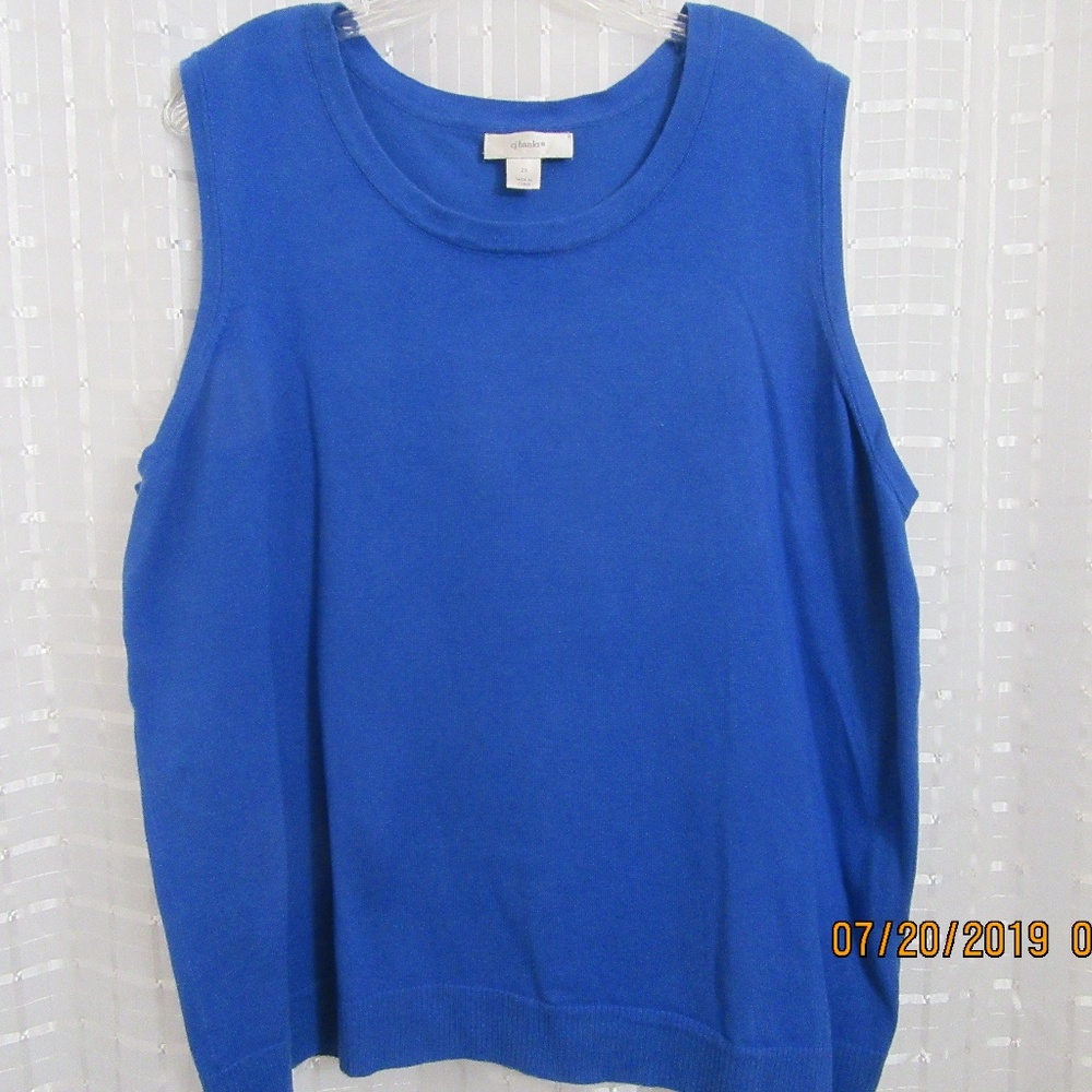 CJ Banks Sweater Tank Royal Blue 2X